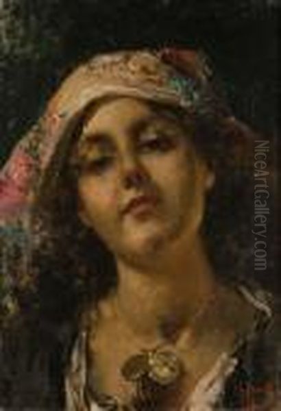 Busto Di Ragazza Oil Painting by Vincenzo Irolli