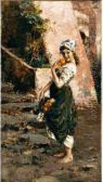 Fiammetta Oil Painting by Vincenzo Irolli