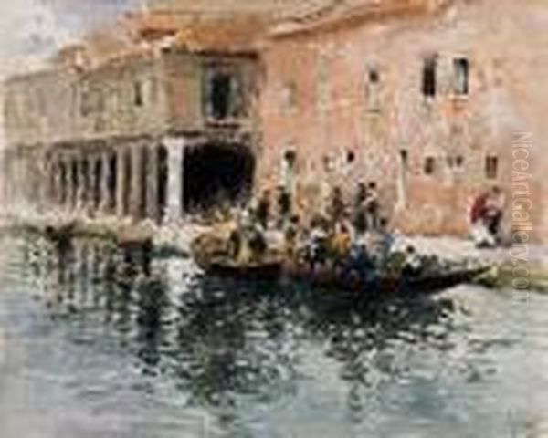 Venezia, La Pescheria Oil Painting by Vincenzo Irolli