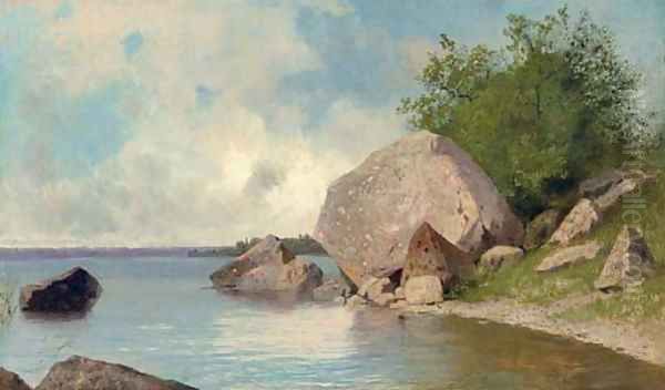 At the River Bank Oil Painting by Arsenii Ivanovich Meshcherskii