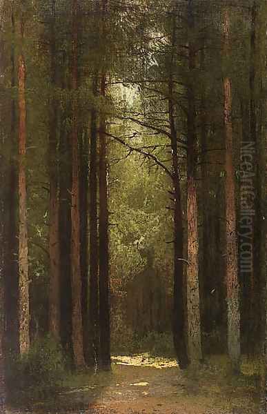 Forest Path Oil Painting by Arsenii Ivanovich Meshcherskii