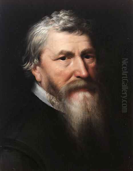 Portrait of a bearded Gentleman, bust length, in a black jacket, thought to be Lubbert Gerritsz. (1535-1612) Oil Painting by Michiel Jansz. Van Miereveldt