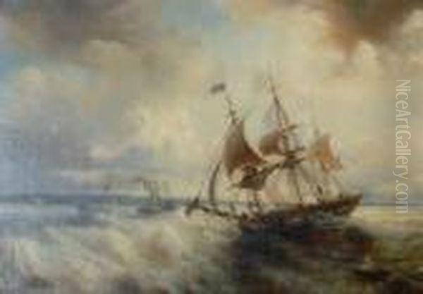 Escena Maritima Oil Painting by Eugene Isabey