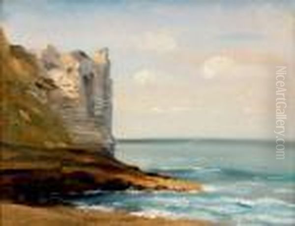 Falaise Oil Painting by Eugene Isabey