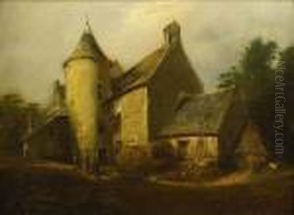 Scene De Campagne Oil Painting by Eugene Isabey