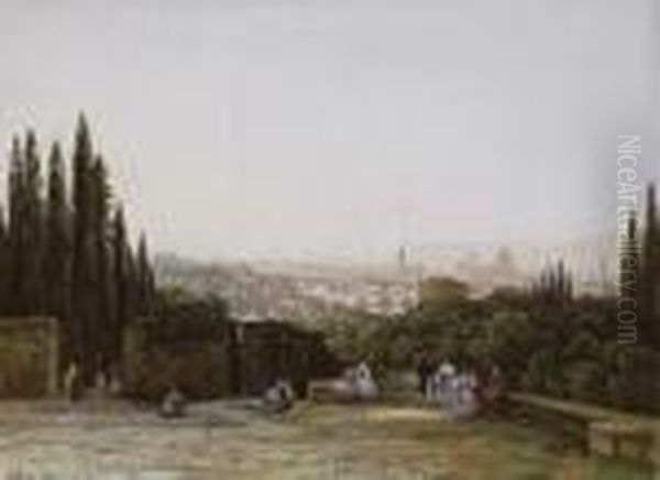 View Of Florence Oil Painting by Eugene Isabey