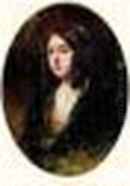 Portrait Presume De George Sand Oil Painting by Eugene Isabey