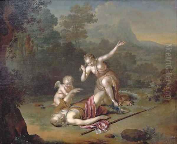 Venus and Adonis Oil Painting by Willem van Mieris