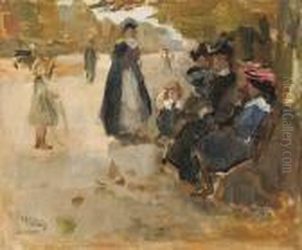 An Autumn Day In A Park, Paris Oil Painting by Isaac Israels