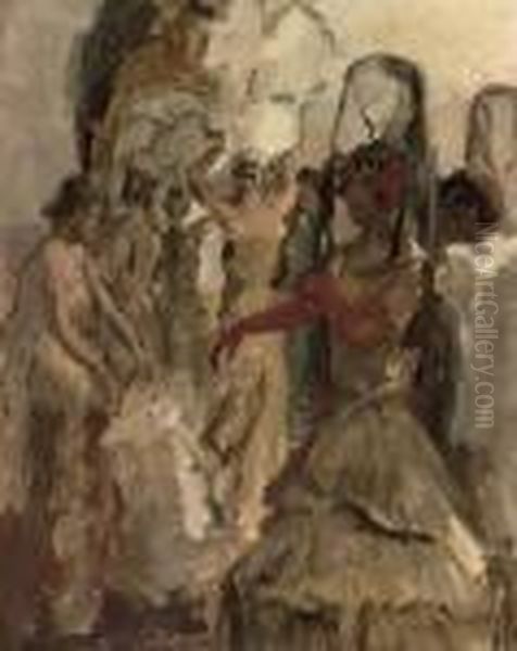 Preparing For The Performance At The Scala, The Hague Oil Painting by Isaac Israels