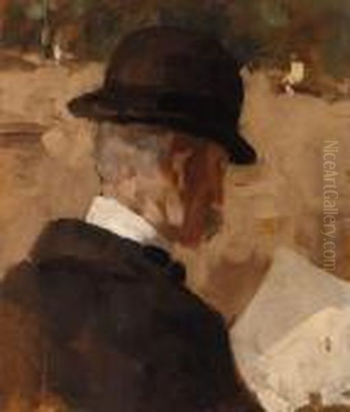 Man With Bowler Hat Oil Painting by Isaac Israels