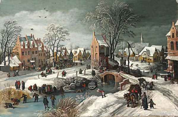 A village in winter Oil Painting by Josse de Momper