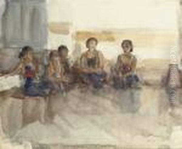 Javaansche Danseressen: Javanese Dancers Oil Painting by Isaac Israels