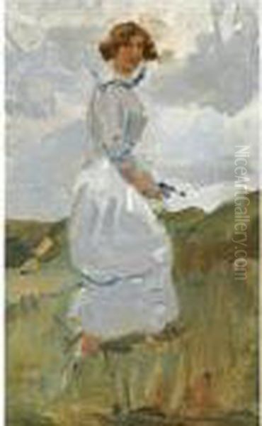 A Lady In The Dunes Oil Painting by Isaac Israels