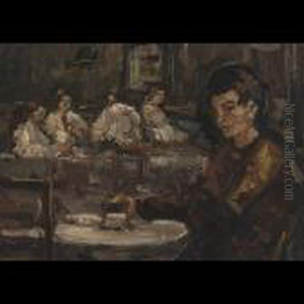 Seamstresses In A Workshop Oil Painting by Isaac Israels