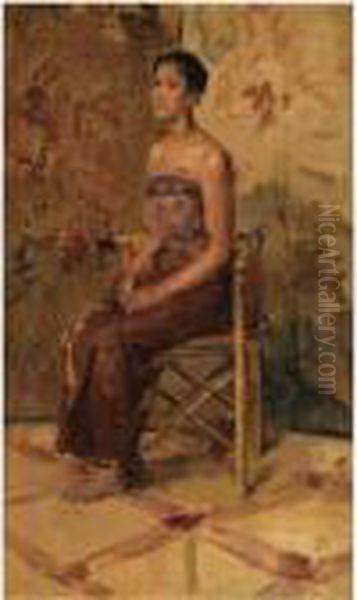 A Portrait Of A Seated Javanese Beauty Oil Painting by Isaac Israels