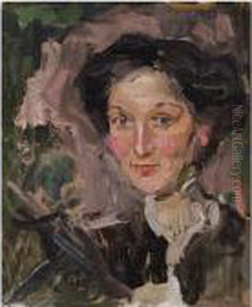 A Portrait Of A Lady Oil Painting by Isaac Israels