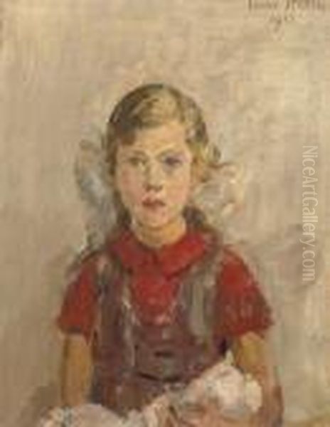 A Little Girl And Her Doll Oil Painting by Isaac Israels