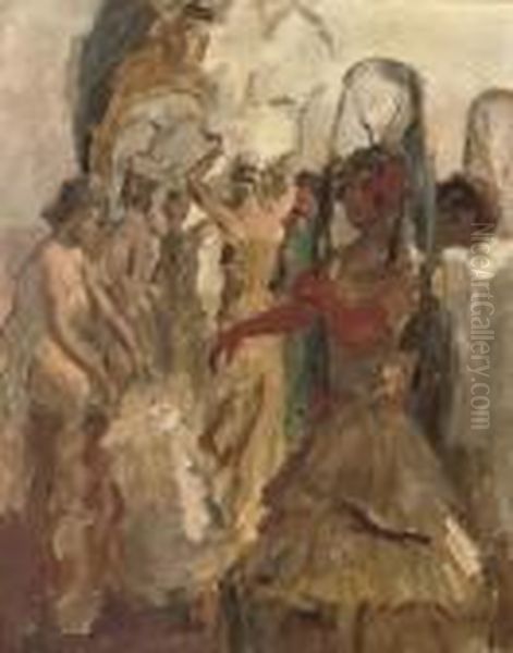 Preparing For The Performance At Scala, The Hague Oil Painting by Isaac Israels