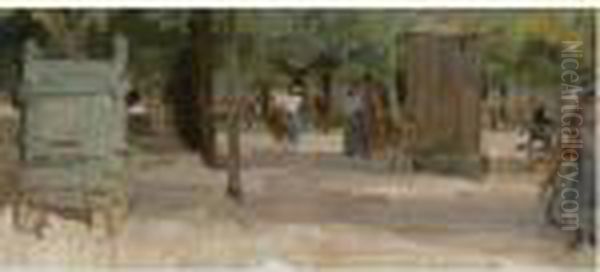 Bois De Boulogne Oil Painting by Isaac Israels