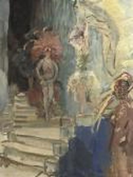 Revue Girls At Scala, The Hague Oil Painting by Isaac Israels