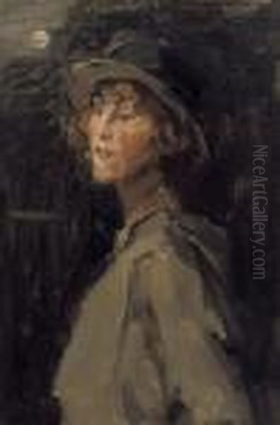 Lady In Grey Oil Painting by Isaac Israels