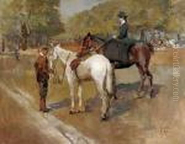 A Ride In The Park Oil Painting by Isaac Israels