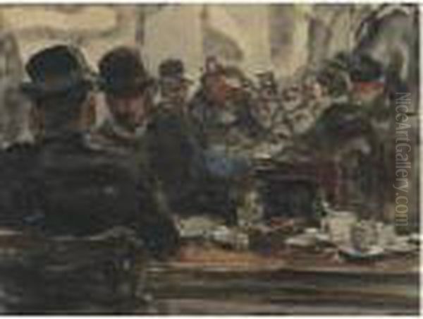 In The Cafe Oil Painting by Isaac Israels