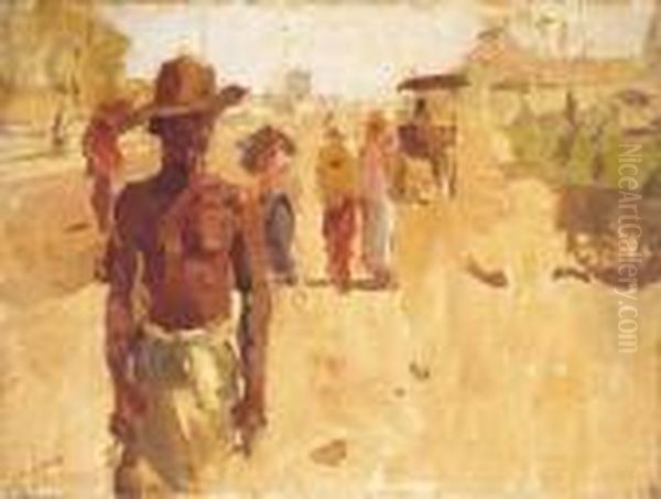 Man At The Kraton Oil Painting by Isaac Israels