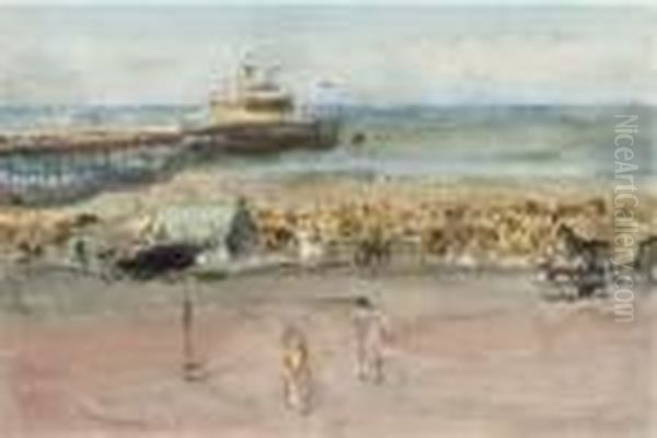 A Sunny Day On Scheveningen Boulevard Oil Painting by Isaac Israels