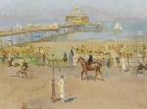 Pier In Scheveningen Oil Painting by Isaac Israels