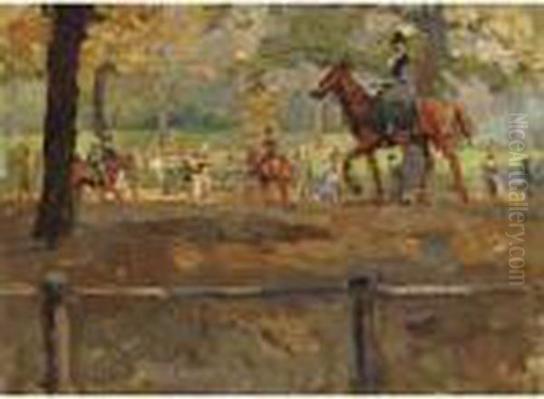 Hyde Park, Rotten Row, London Oil Painting by Isaac Israels