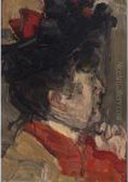 A Portrait Of Therese Schwartze Oil Painting by Isaac Israels