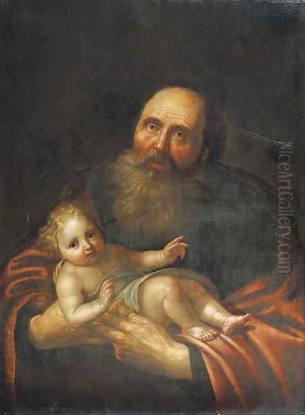 Saint Simeon with the Christ Child Oil Painting by Paulus Moreelse