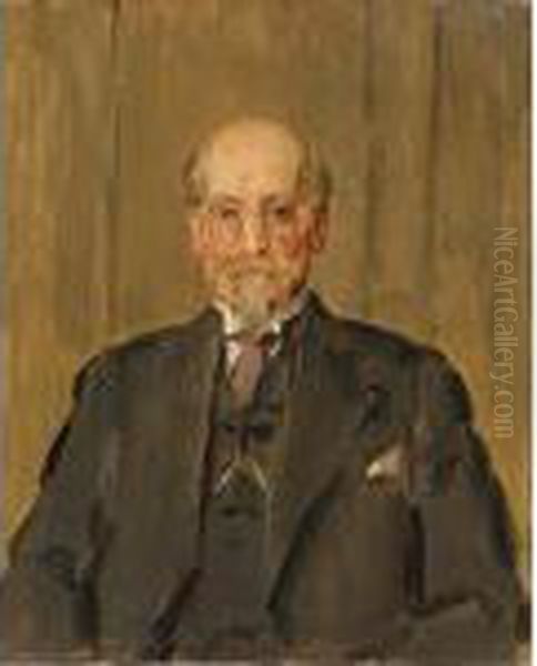 A Portrait Of Professor S.r. Steinmetz Oil Painting by Isaac Israels