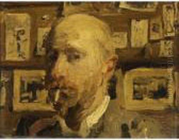 A Self Portrait In The Artist's Studio Oil Painting by Isaac Israels