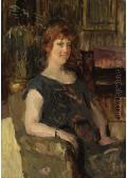 A Lady Seated Oil Painting by Isaac Israels