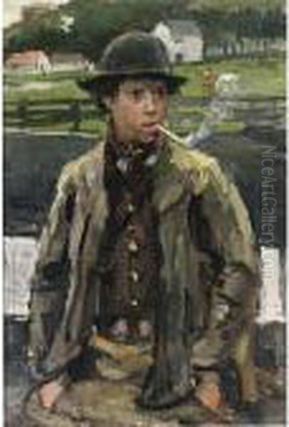 A Walcheren Boy Oil Painting by Isaac Israels