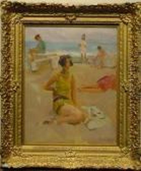 Dutch, 1865-1934
The Beach At Viareggio, 1927-1934 Oil Painting by Isaac Israels