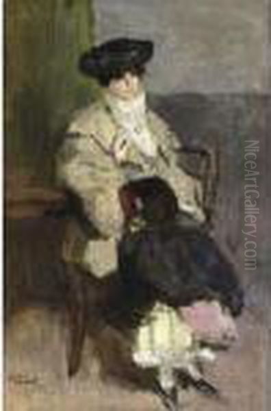 'une Parisienne' Oil Painting by Isaac Israels