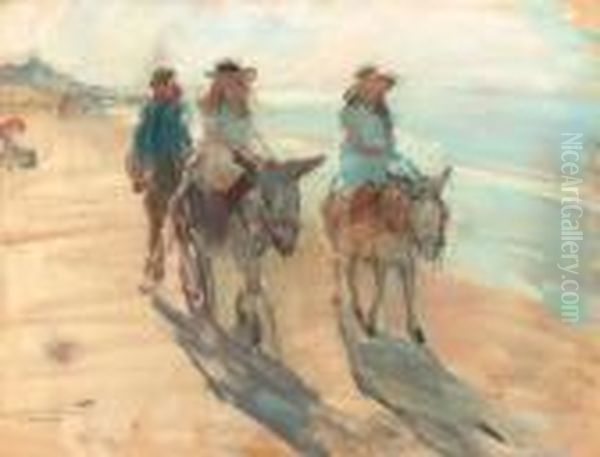 A Donkey Ride Oil Painting by Isaac Israels