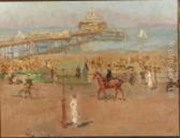 Pier, Scheveningen Oil Painting by Isaac Israels