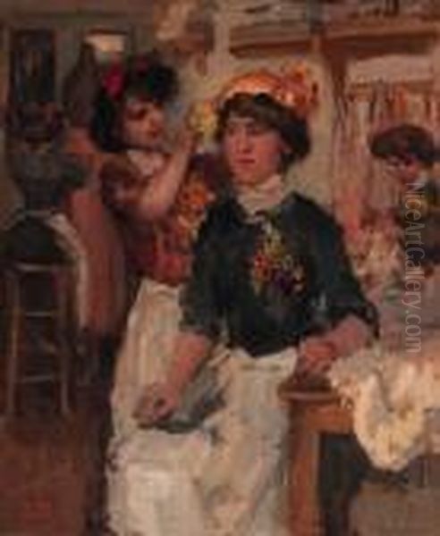 Coiffer Sainte Cathrine Oil Painting by Isaac Israels