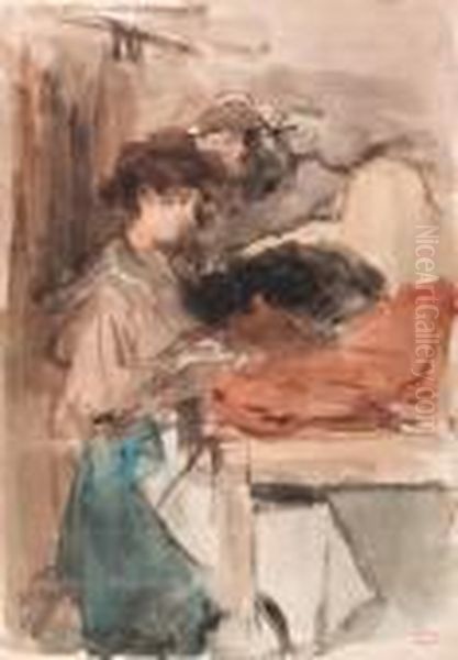 Seamstresses At Work In Paguin's Studio, Paris Oil Painting by Isaac Israels