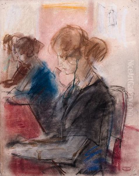 Telephone-operators Oil Painting by Isaac Israels