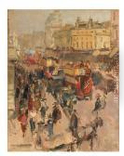 Regent Street, London Oil Painting by Isaac Israels