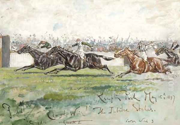 The Jubilee Stakes, Kempton Park, Oil Painting by Finch Mason