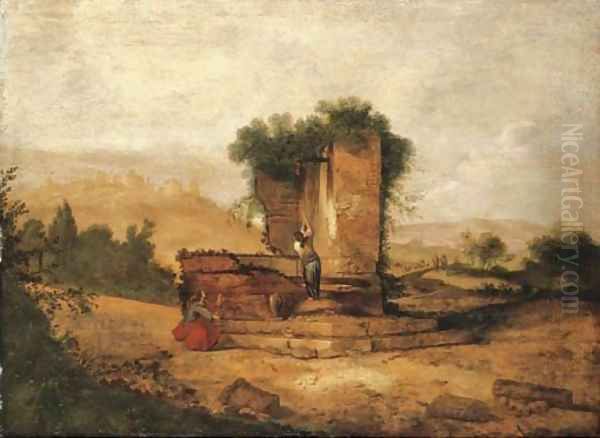 Christ and the Woman of Samaria Oil Painting by Jacobus Sibrandi Mancadam