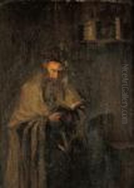 Rabbi Oil Painting by Jozef Israels