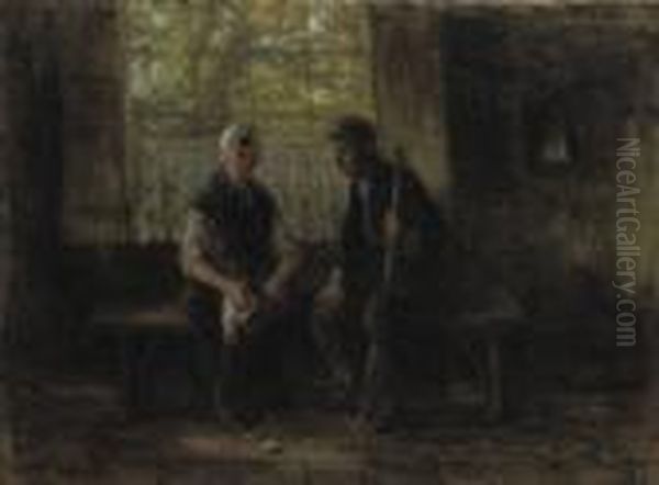 Courtship Oil Painting by Jozef Israels